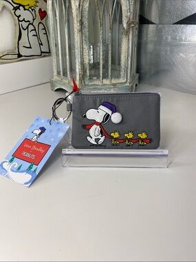 Vera Bradley x Peanuts Snoopy & Woodstock Key Pouch with Purple Hat